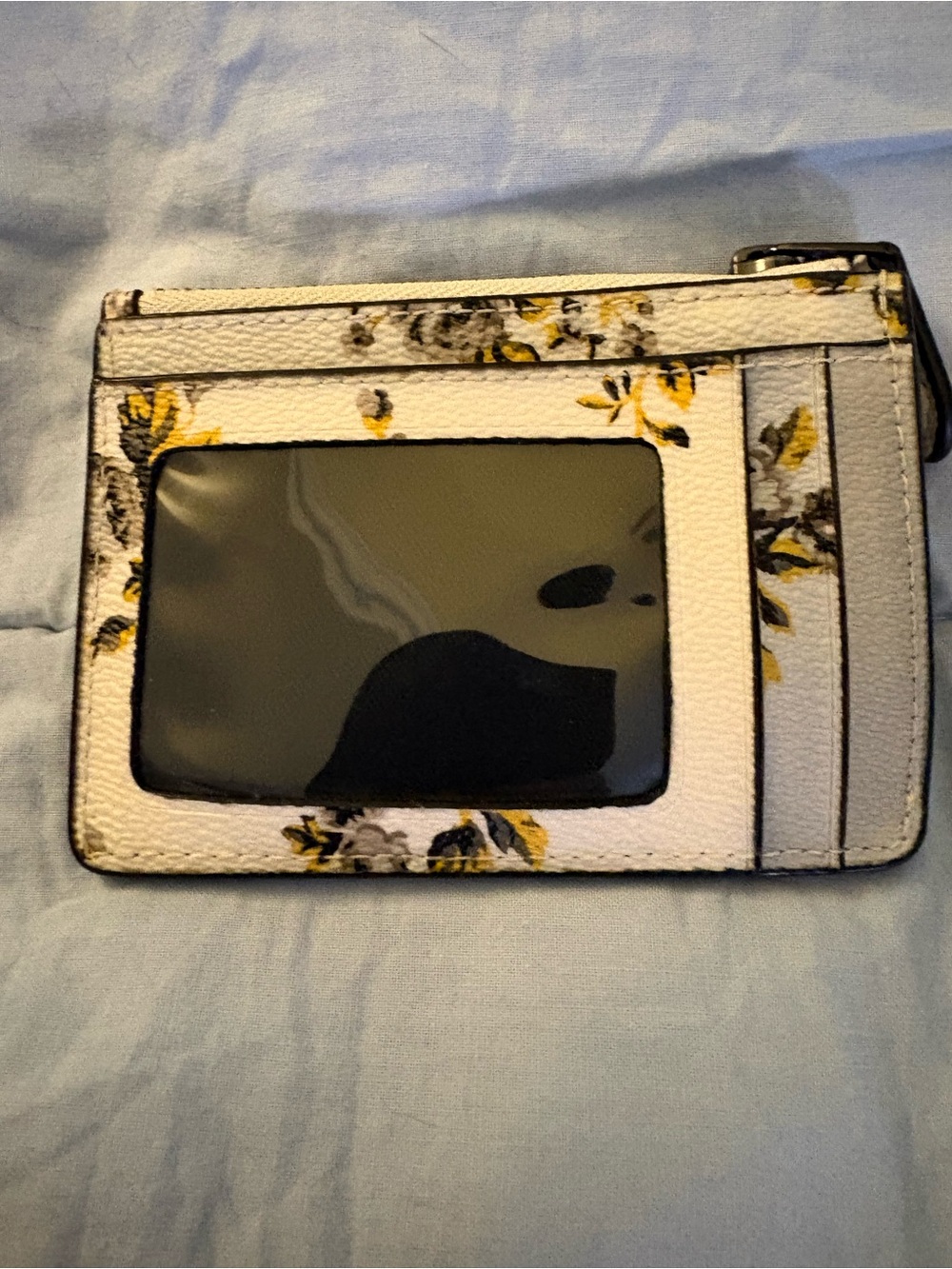 Coach Mini Skinny ID Case and Zip Section featuring a prairie floral print - Picture 2 of 7